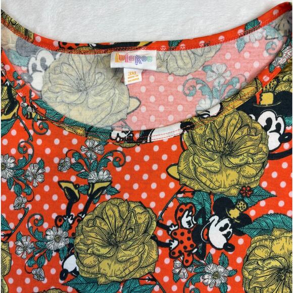 Lularoe Floral Polka Dot Minnie Mouse Plus Sized 3XL Disney Tunic Shirt New - Picture 4 of 4